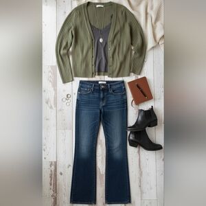 Abercrombie & Fitch Olive Ribbed Cardigan, Large, Elena Gilbert TVD Aesthetic